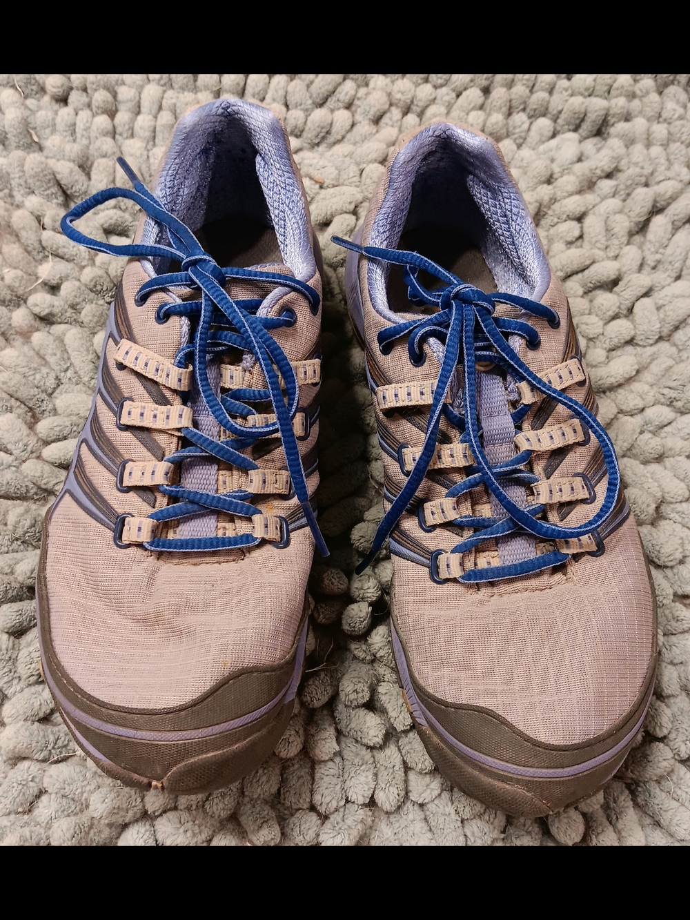 Merrell All Out Rush Light Lavender/Grey Athletic Sneakers with Blue Laces